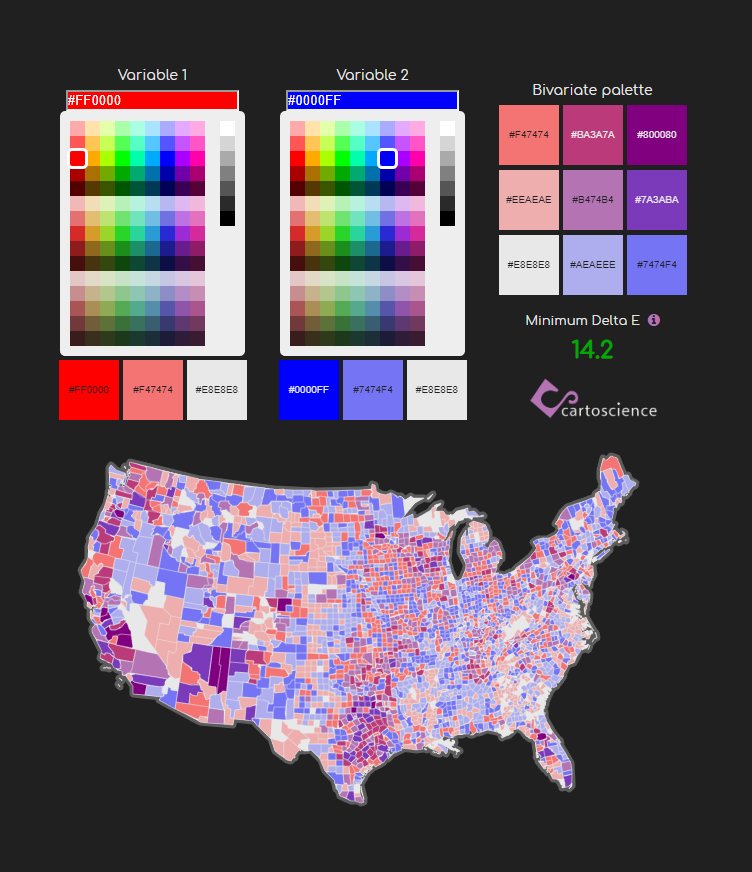 a web interface showing a tool that helps a user choose colors for maps